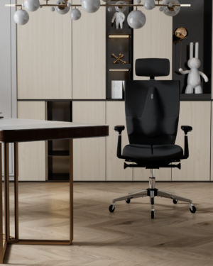 Krzesło ergonomiczne Kulik System SPACE - fotel biurowy, rehabilitacyjny lub gamingowy czarny