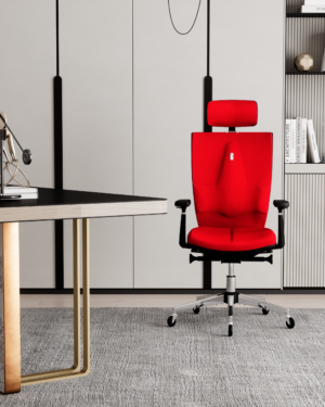 Krzesło ergonomiczne Kulik System SPACE - fotel biurowy, rehabilitacyjny lub gamingowy czerwony