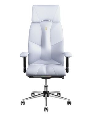 Krzesło ergonomiczne Kulik System BUSINESS Fotel biurowy, rehabilitacyjny lub gamingowy Eko-skóra biała