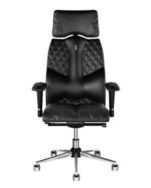 Krzesło ergonomiczne Kulik System BUSINESS Fotel biurowy, rehabilitacyjny lub gamingowy Eko-skóra czarna